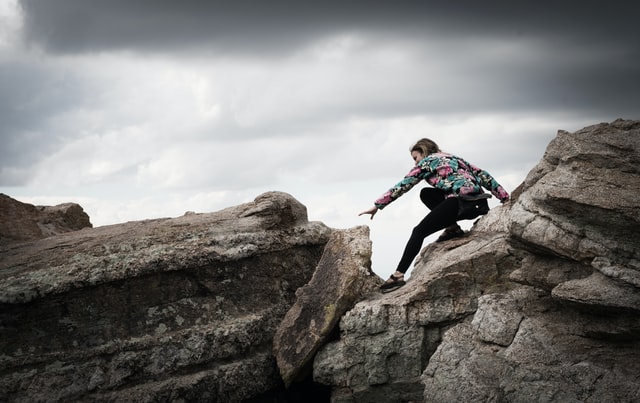 woman on rock